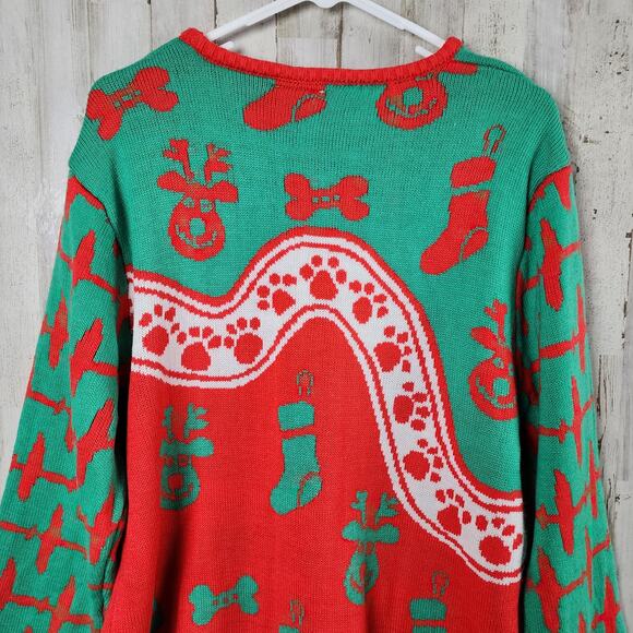 Cesar Holiday Ugly Sweater Red Green Size Large - Picture 7 of 10